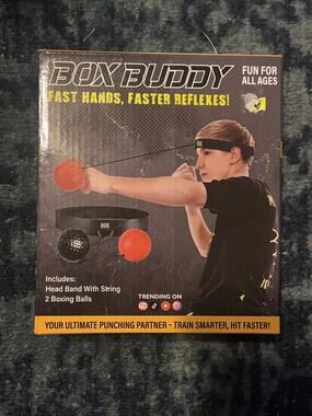Box Buddy Boxing Reflex Ball Headband Set with 2 Balls New in Box